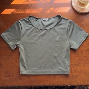 Gymshark Olive Green Short Sleeve Crop Top